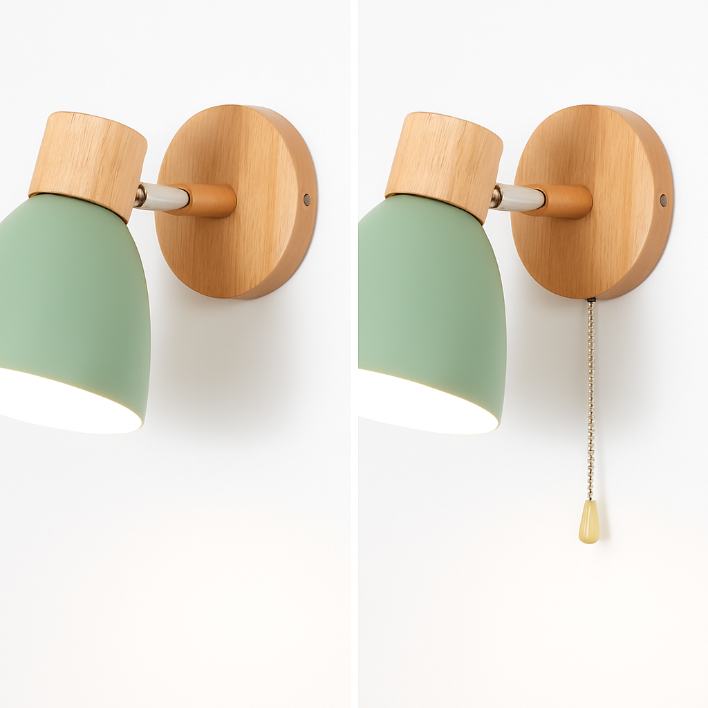 Applique murale nordique en bois avec interrupteur - vue 4 sur 18
