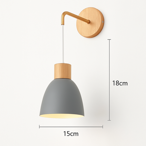 Applique murale nordique en bois avec interrupteur - vue 8 sur 15