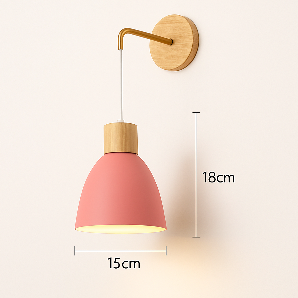 Applique murale nordique en bois avec interrupteur - vue 10 sur 15