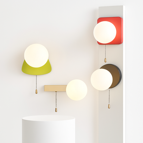 applique murale nordique en verre avec interrupteur éclairage intérieur décoratif - vue 2 sur 23