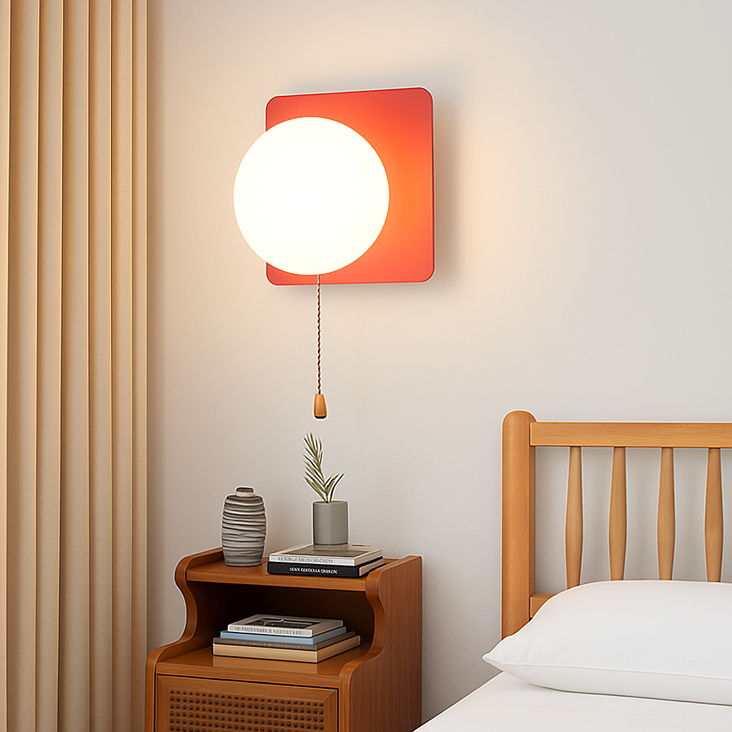 applique murale nordique en verre avec interrupteur éclairage intérieur décoratif - vue 3 sur 23