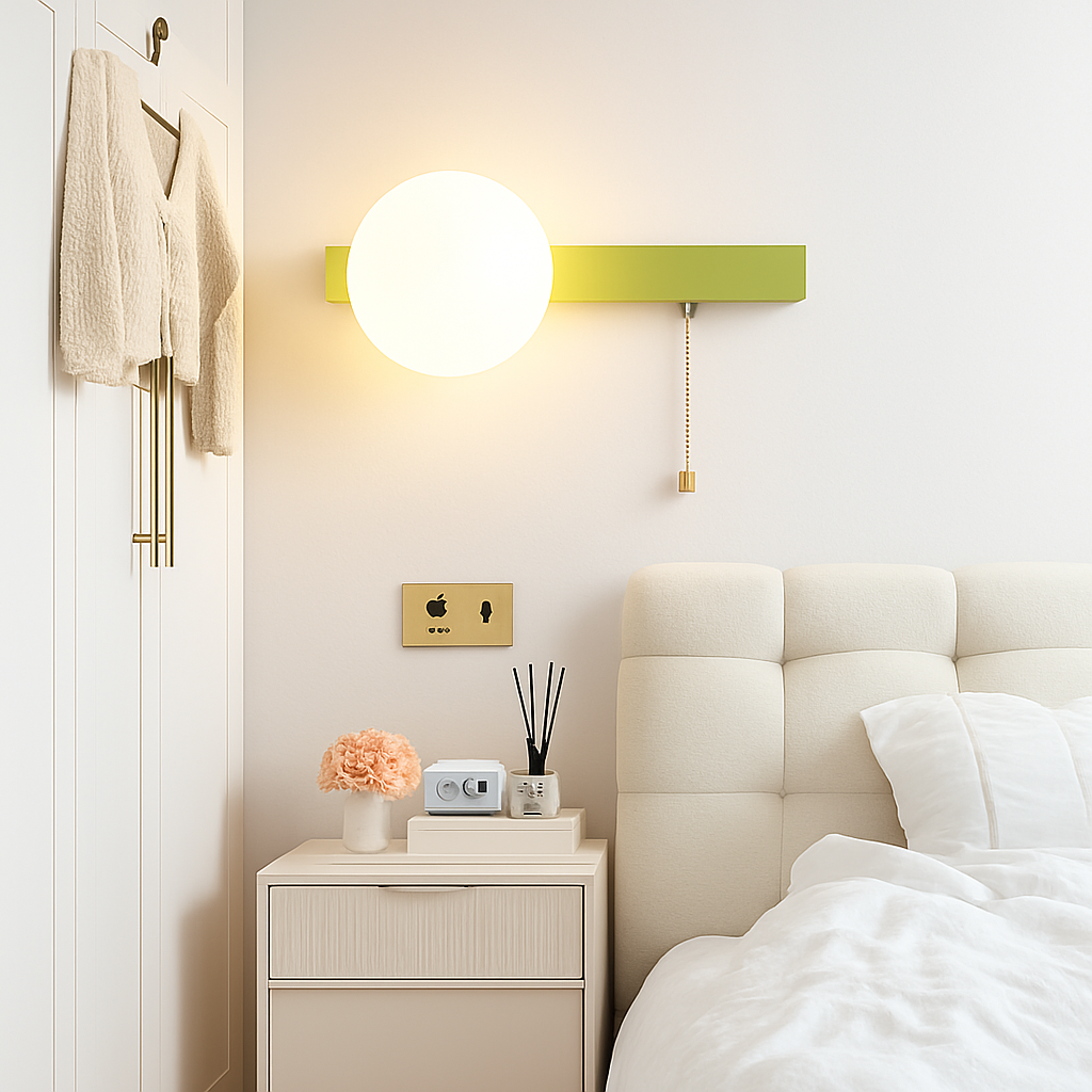 applique murale nordique en verre avec interrupteur éclairage intérieur décoratif - vue 4 sur 23