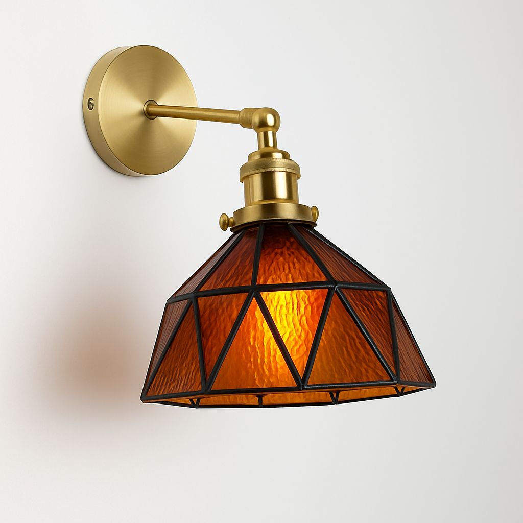 applique murale nordique en verre et laiton avec miroir à led - vue 11 sur 23