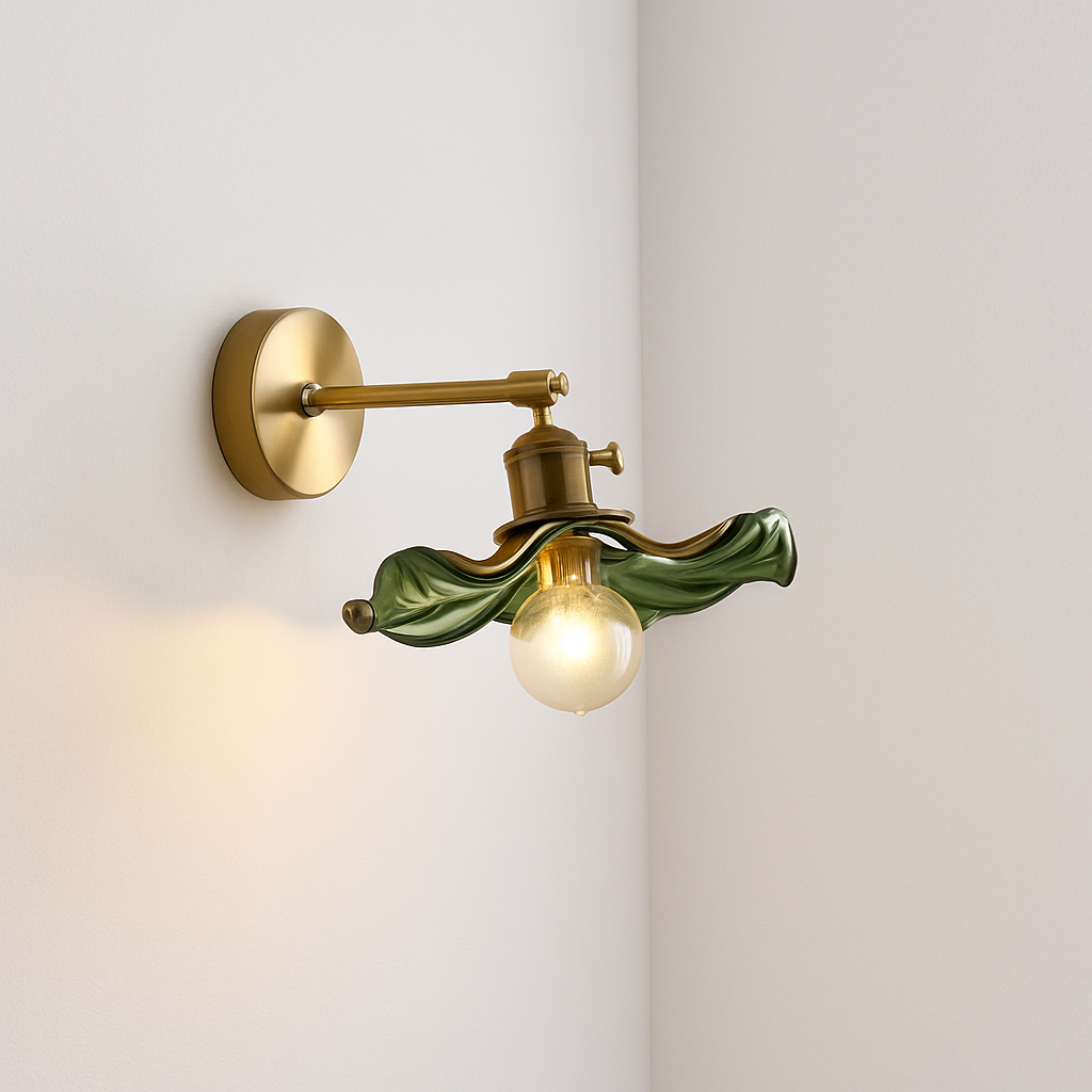 applique murale nordique en verre et laiton avec miroir à led - vue 13 sur 23