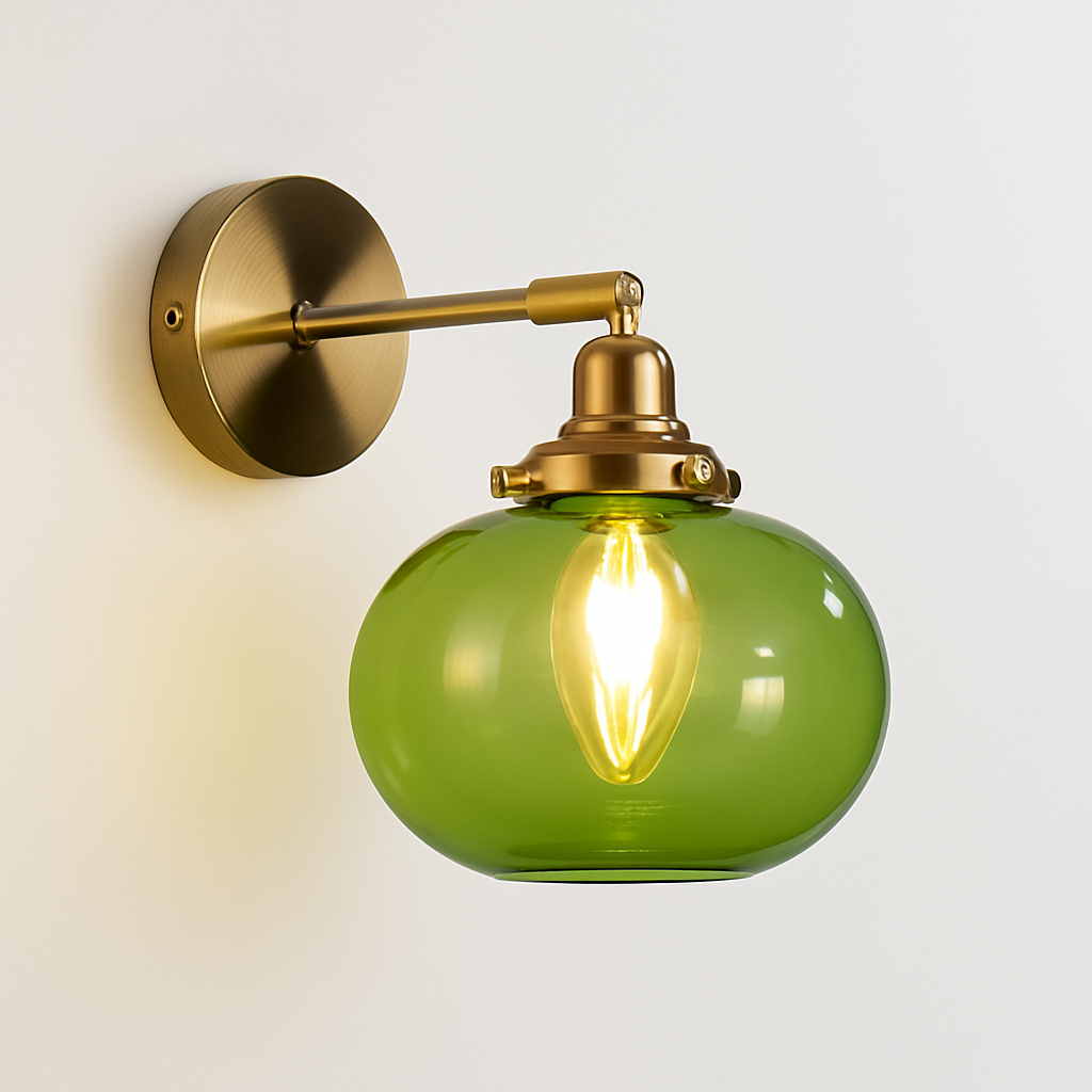 applique murale nordique en verre et laiton avec miroir à led - vue 15 sur 23