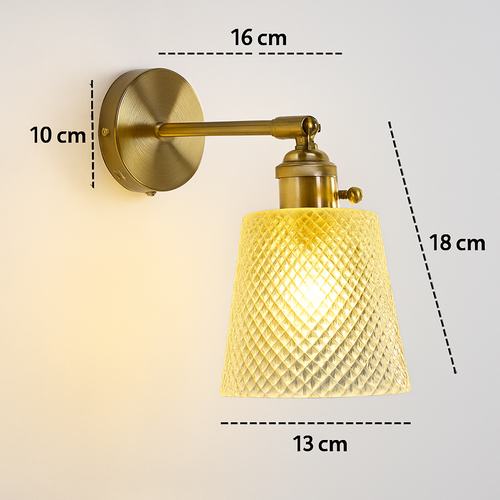 applique murale nordique en verre et laiton avec miroir à led - vue 24 sur 23