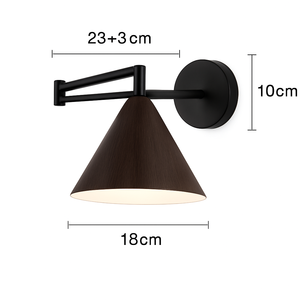 applique murale nordique grain de bois bras bascule style japonais rétractable pliable - vue 3 sur 10