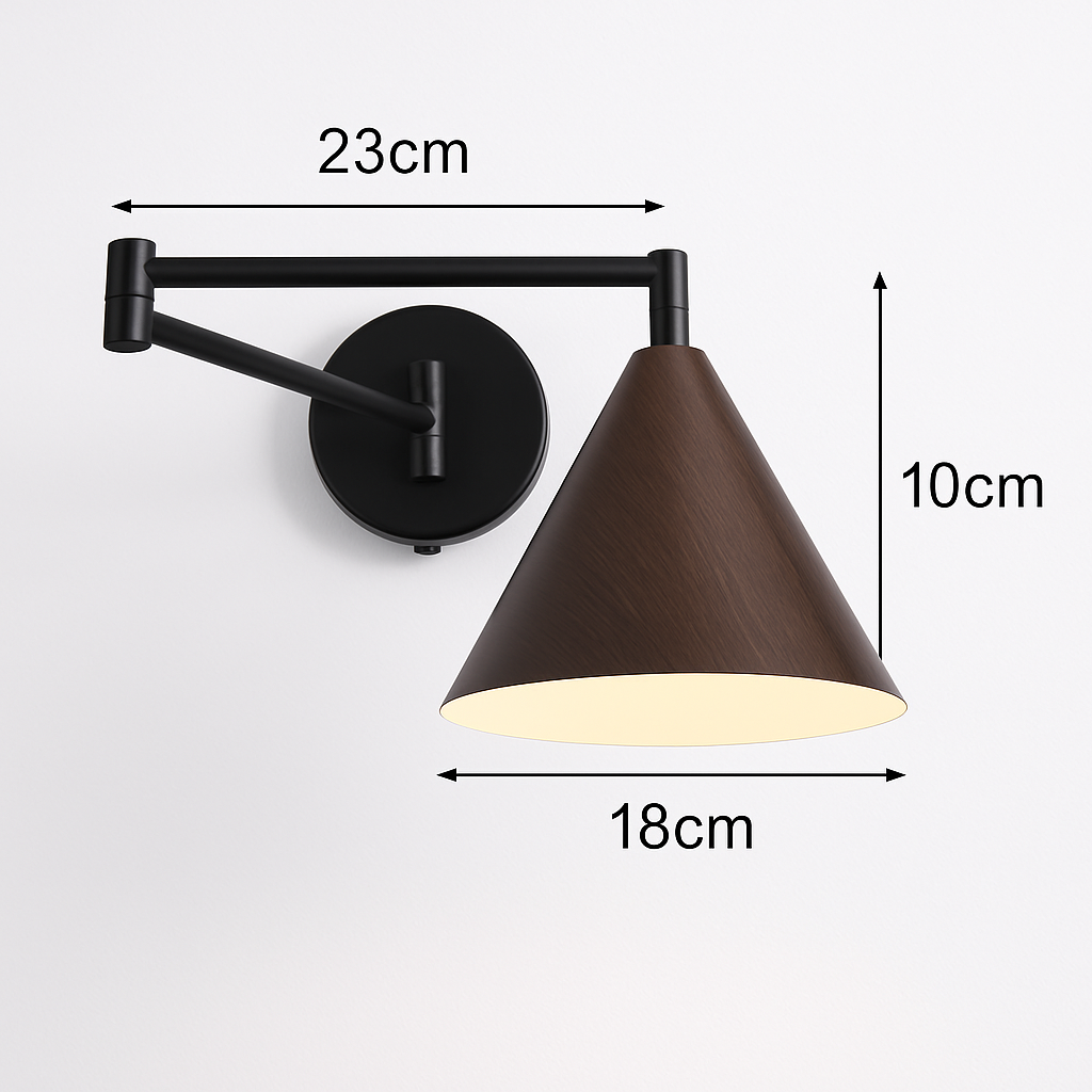 applique murale nordique grain de bois bras bascule style japonais rétractable pliable - vue 9 sur 10