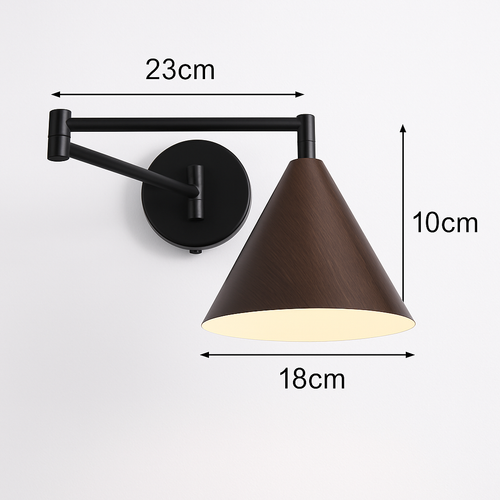 applique murale nordique grain de bois bras bascule style japonais rétractable pliable - vue 10 sur 10
