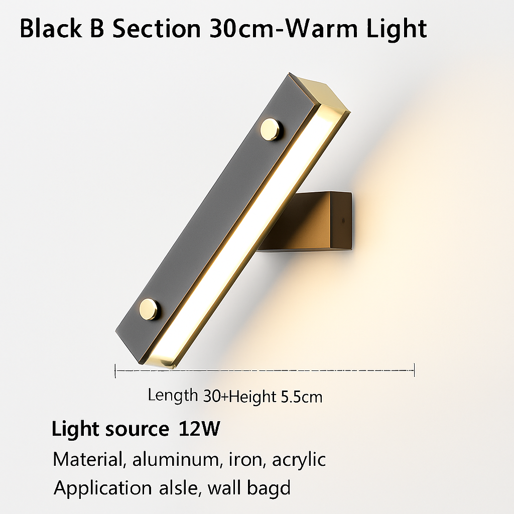 applique murale nordique led réglable pour salon moderne - vue 9 sur 9
