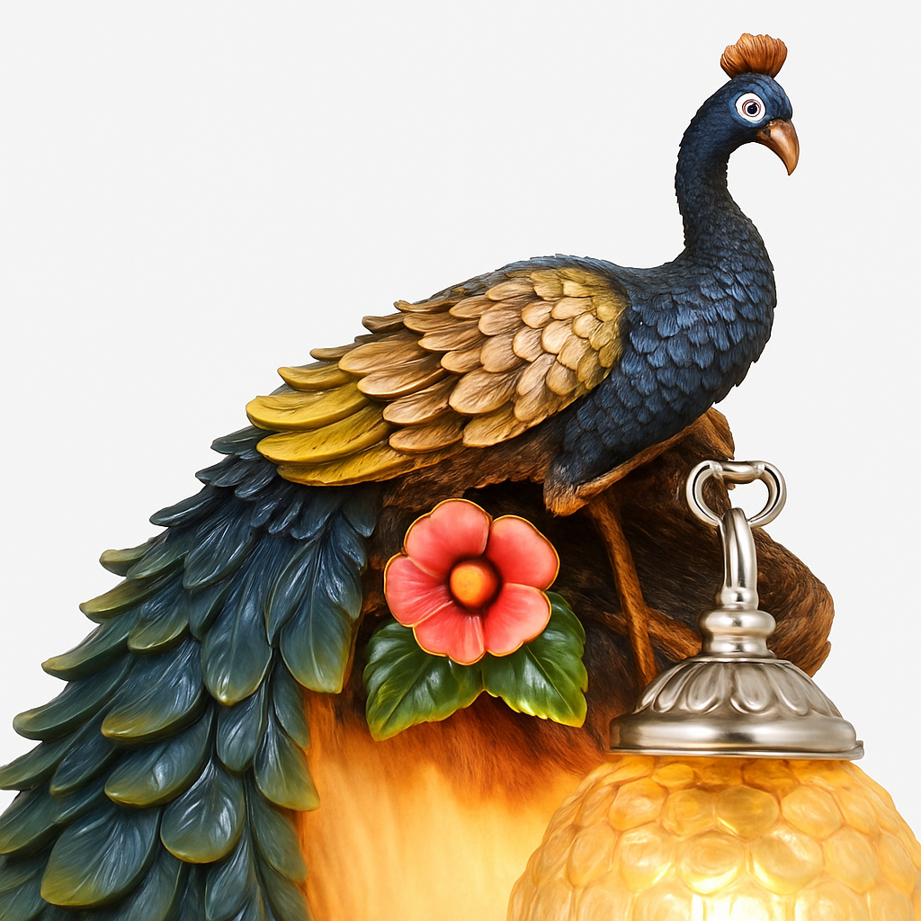 applique murale oiseaux paons en résine pour décoration intérieure - vue 3 sur 12