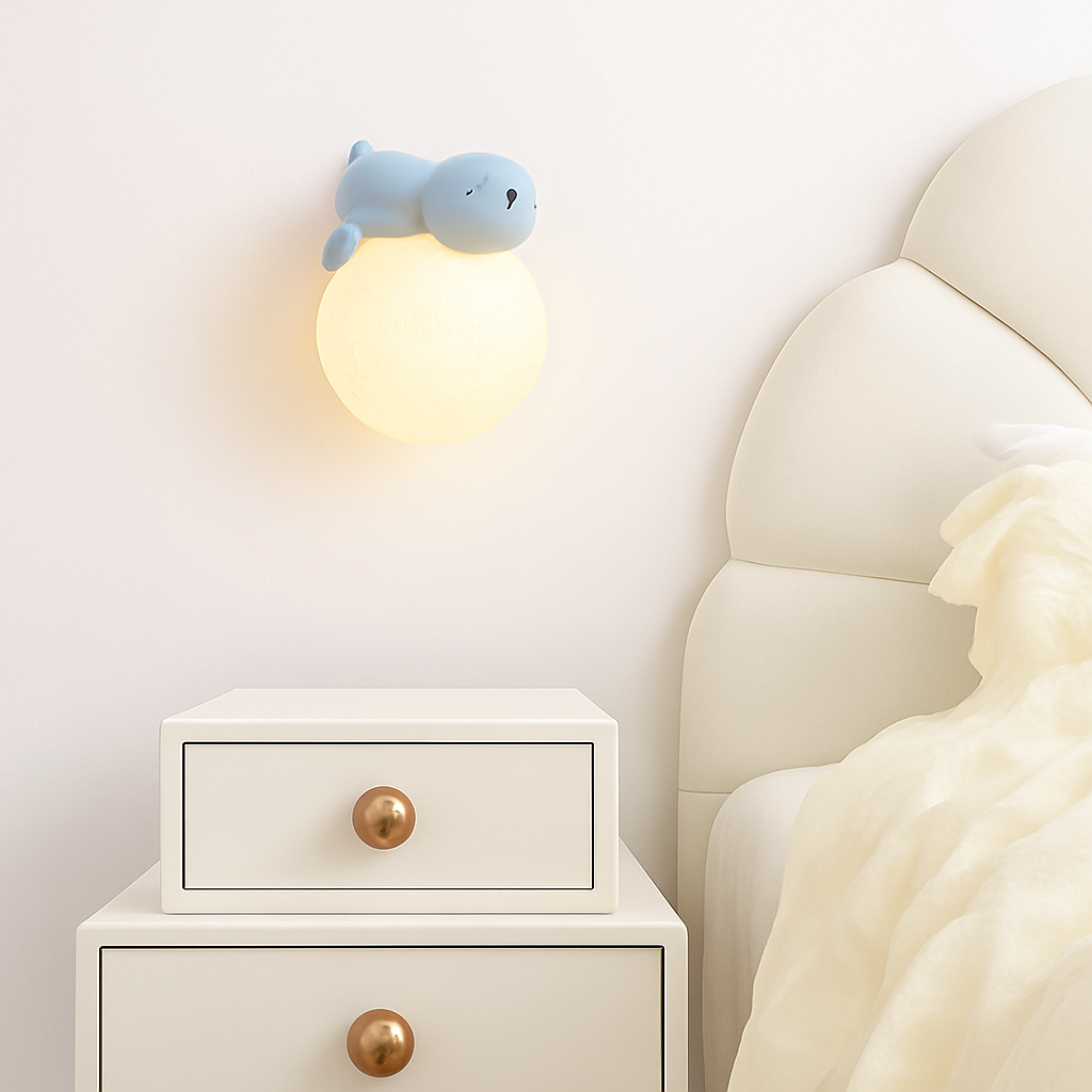 applique murale ours et lune pour éclairage de chevet enfant - vue 5 sur 8