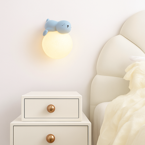 applique murale ours et lune pour éclairage de chevet enfant - vue 6 sur 8