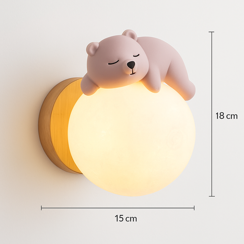 applique murale ours lune chambre chevet lapin astronaute animal garçon fille bébé veilleuses - vue 9 sur 14