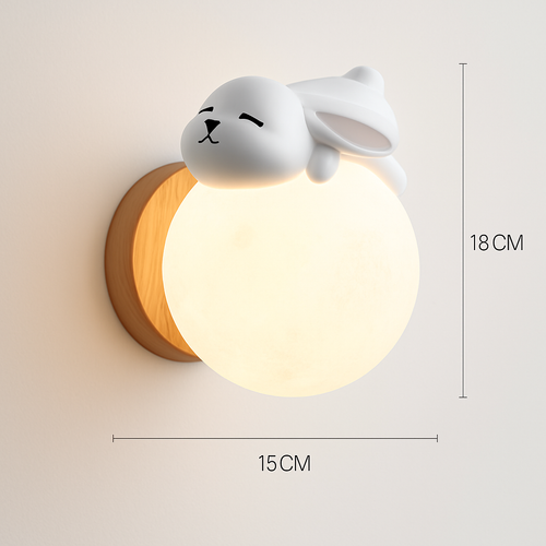 applique murale ours lune chambre chevet lapin astronaute animal garçon fille bébé veilleuses - vue 10 sur 14