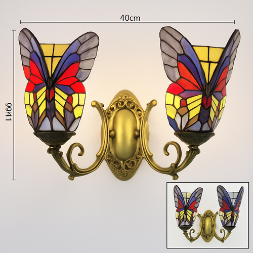 applique murale papillon décorative en vitrail style méditerranéen boho - vue 13 sur 19