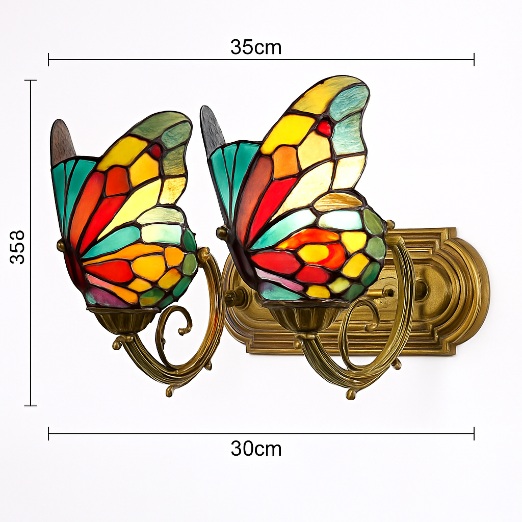 applique murale papillon décorative en vitrail style méditerranéen boho - vue 17 sur 19