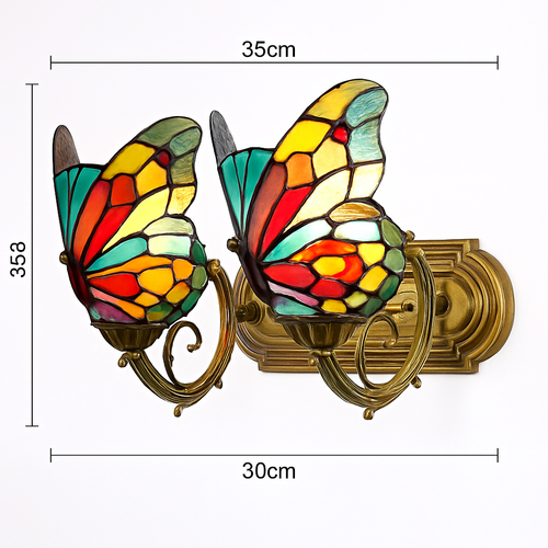 applique murale papillon décorative en vitrail style méditerranéen boho - vue 18 sur 19