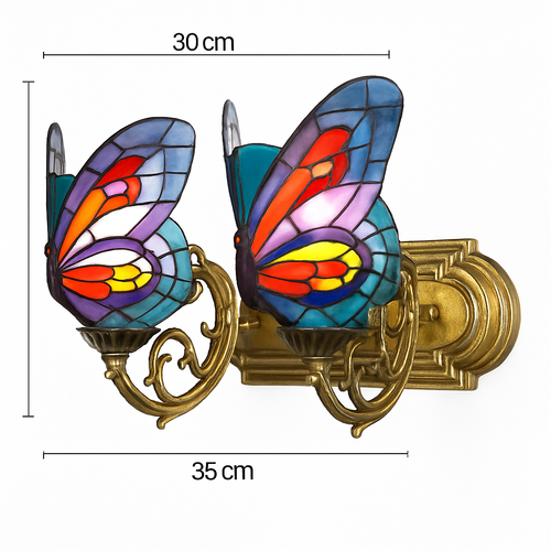 applique murale papillon décorative en vitrail style méditerranéen boho - vue 19 sur 19