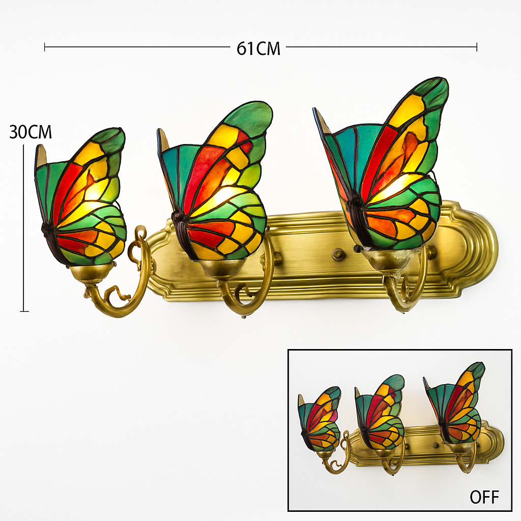 applique murale papillon décorative en vitrail style méditerranéen boho - vue 19 sur 19