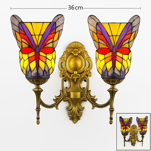 applique murale papillon décorative en vitrail style méditerranéen boho - vue 10 sur 19