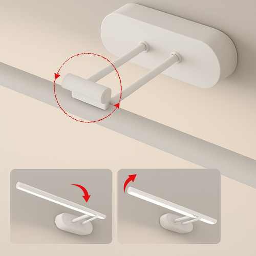 applique murale réglable 180 degrés pour miroir de toilette - vue 7 sur 12