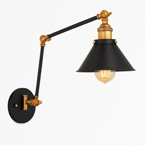 applique murale réglable longue style loft vintage avec led - vue 2 sur 10