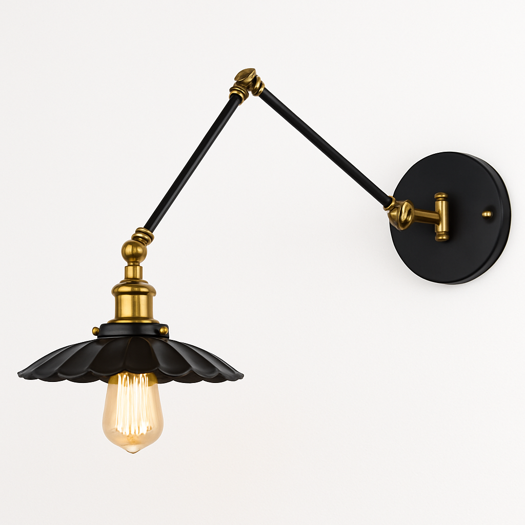 applique murale réglable longue style loft vintage avec led - vue 4 sur 10