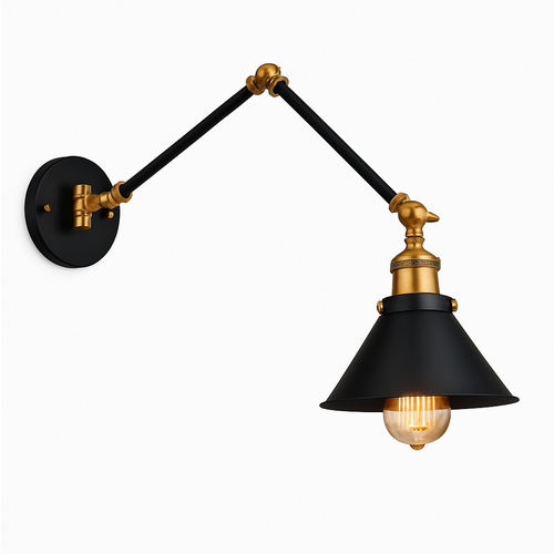 applique murale réglable longue style loft vintage avec led - vue 9 sur 10