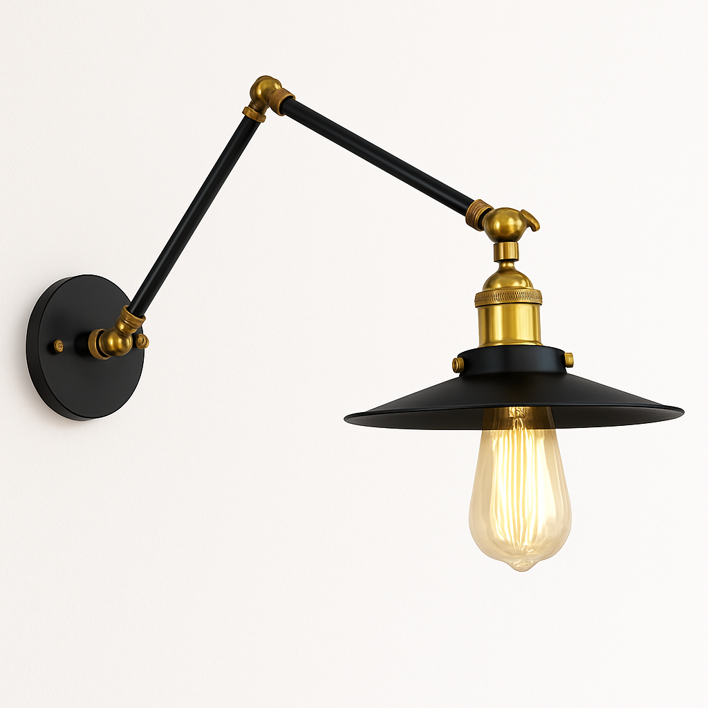 applique murale réglable longue style loft vintage avec led - vue 10 sur 10