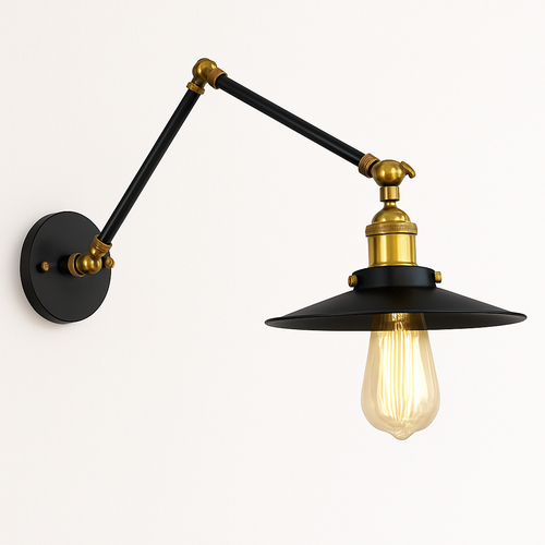 applique murale réglable longue style loft vintage avec led - vue 11 sur 10