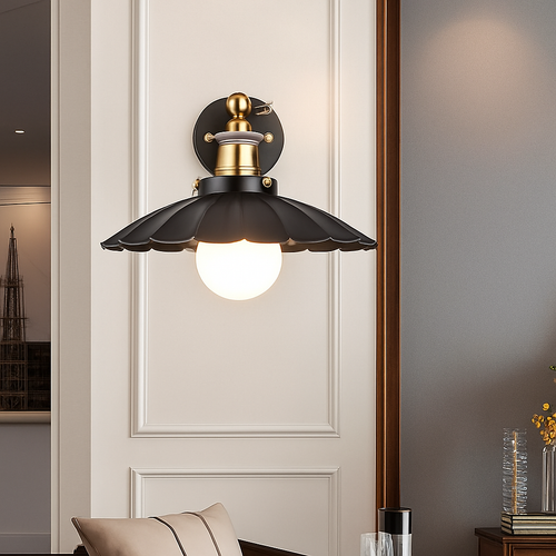 Applique murale rétro à LED avec abat-jour tuile métal Home - vue 3 sur 5