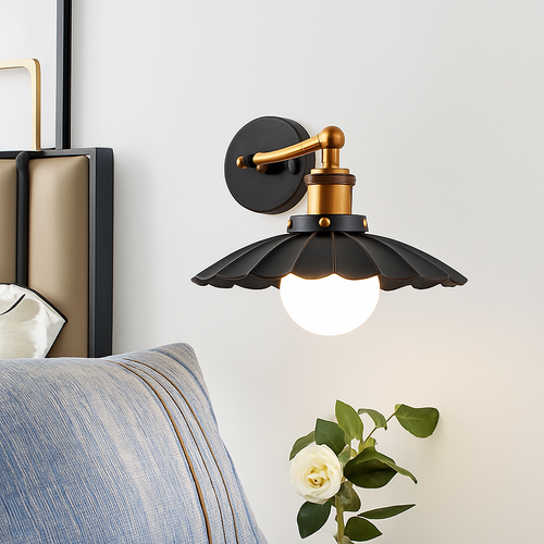 Applique murale rétro à LED avec abat-jour tuile métal Home - vue 4 sur 5