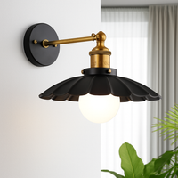 Applique murale rétro à LED avec abat-jour tuile métal Home