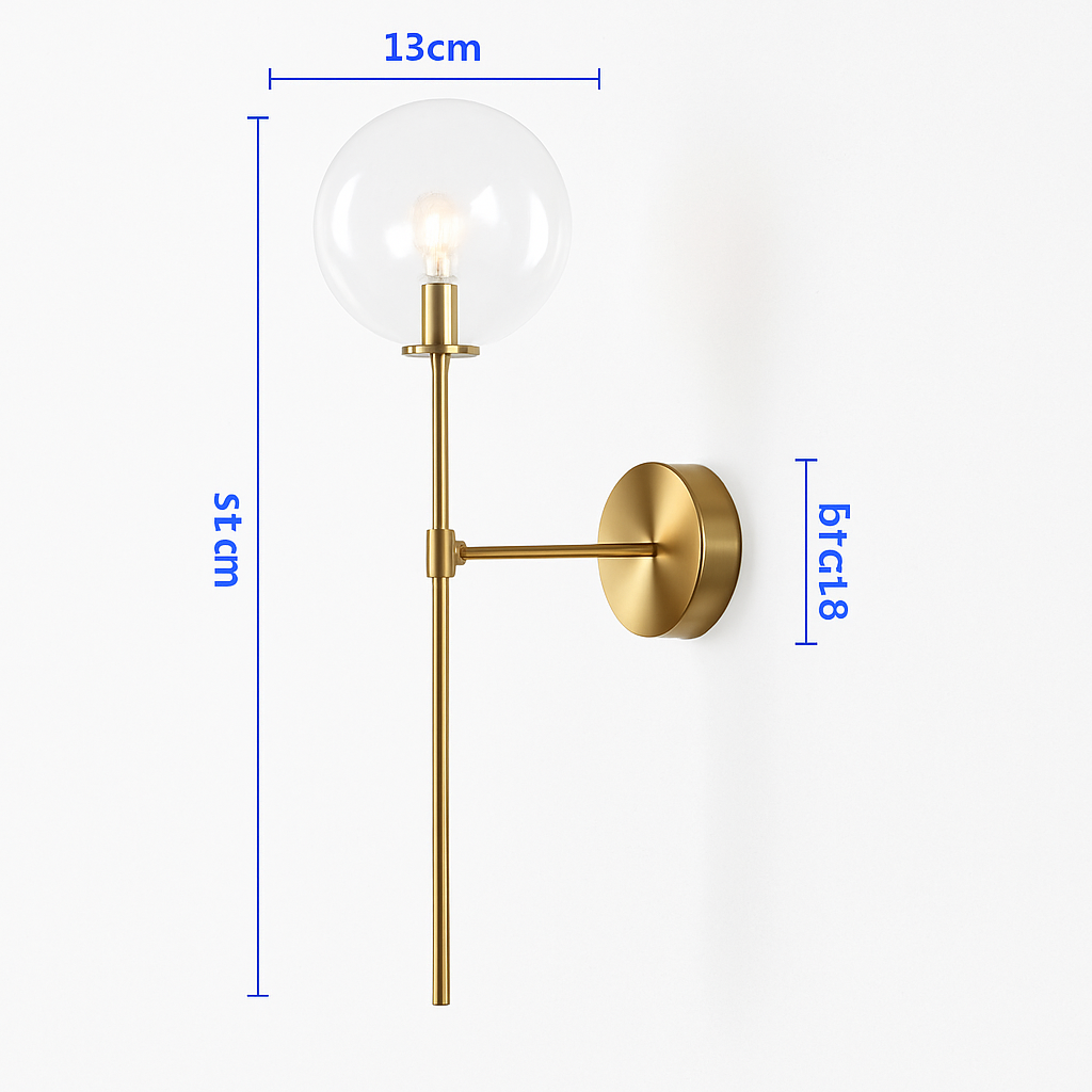 applique murale ronde en verre style post-moderne nordique - vue 10 sur 12