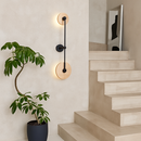 applique murale ronde japonaise en travertin à led pour éclairage d'ambiance