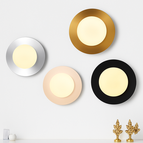 applique murale ronde moderne en verre style nordique - vue 2 sur 14