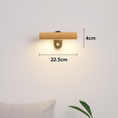 applique murale rotative minimaliste en bois avec interrupteur LED