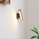 applique murale rotative minimaliste en bois avec interrupteur LED