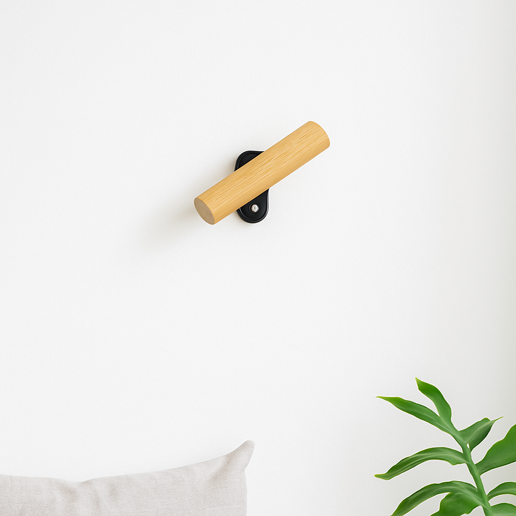 applique murale rotative minimaliste en bois avec interrupteur LED - vue 4 sur 8