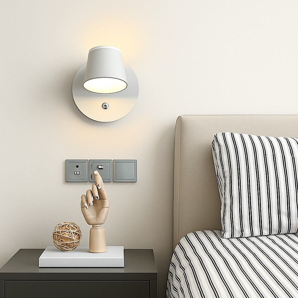 applique murale rotative nordique avec interrupteur lampe de lecture led réglable - vue 4 sur 23