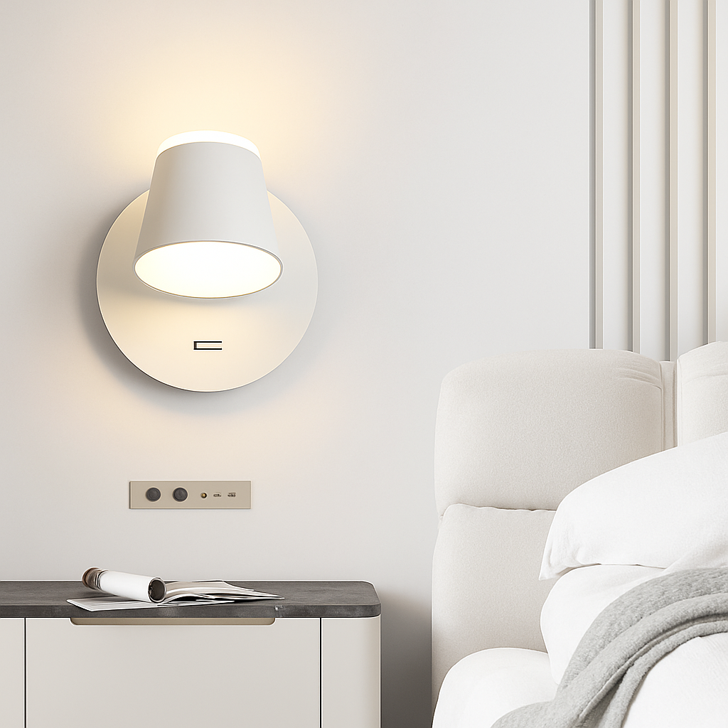 applique murale rotative nordique avec interrupteur lampe de lecture led réglable - vue 6 sur 23
