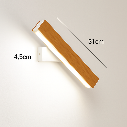 Applique murale rotative nordique en bois massif led réglable - vue 12 sur 22