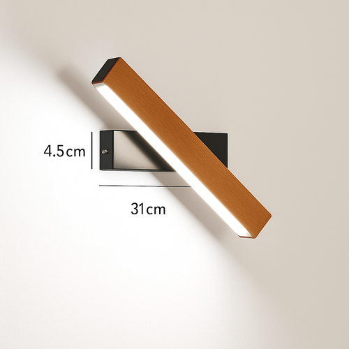 Applique murale rotative nordique en bois massif led réglable - vue 15 sur 22
