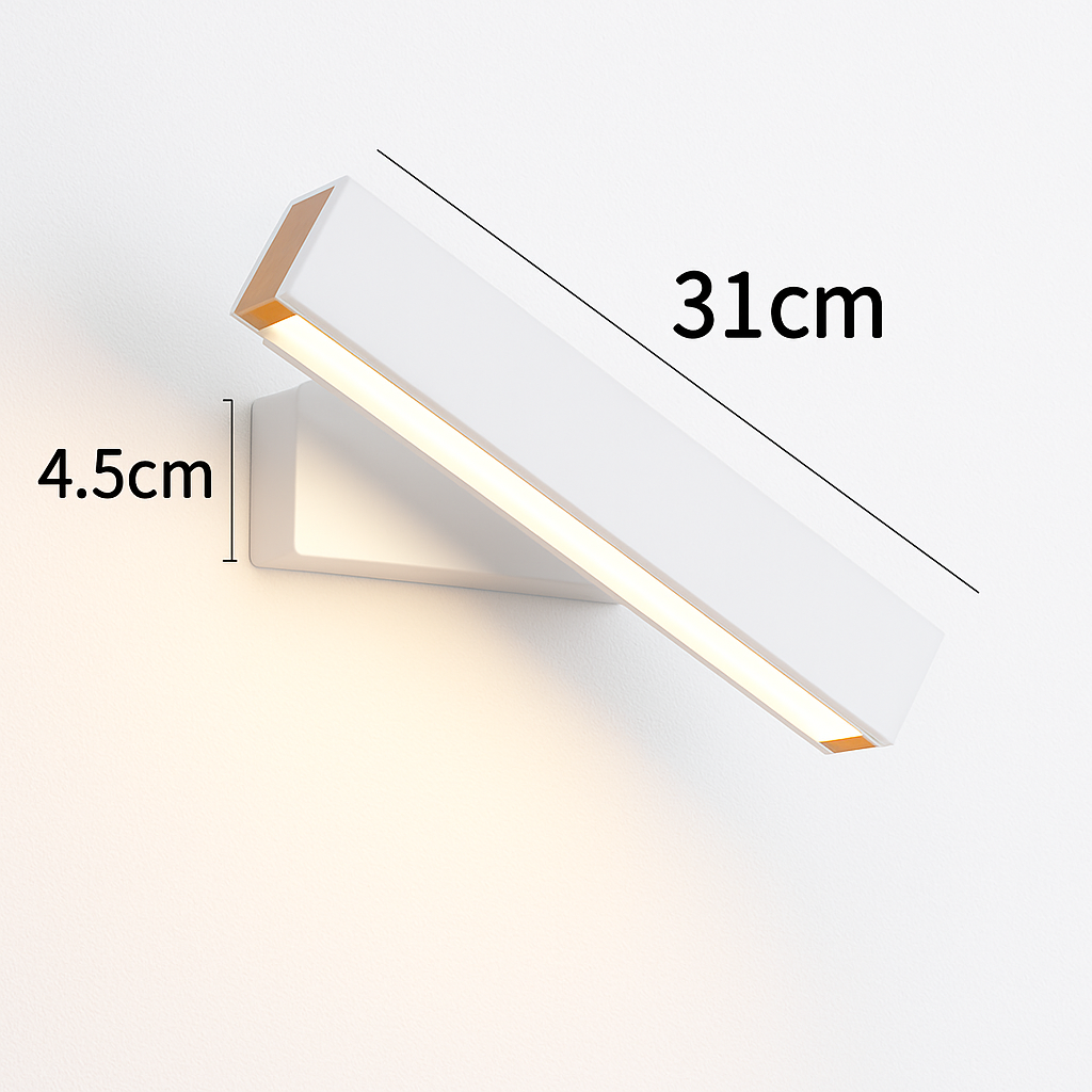 Applique murale rotative nordique en bois massif led réglable - vue 19 sur 22