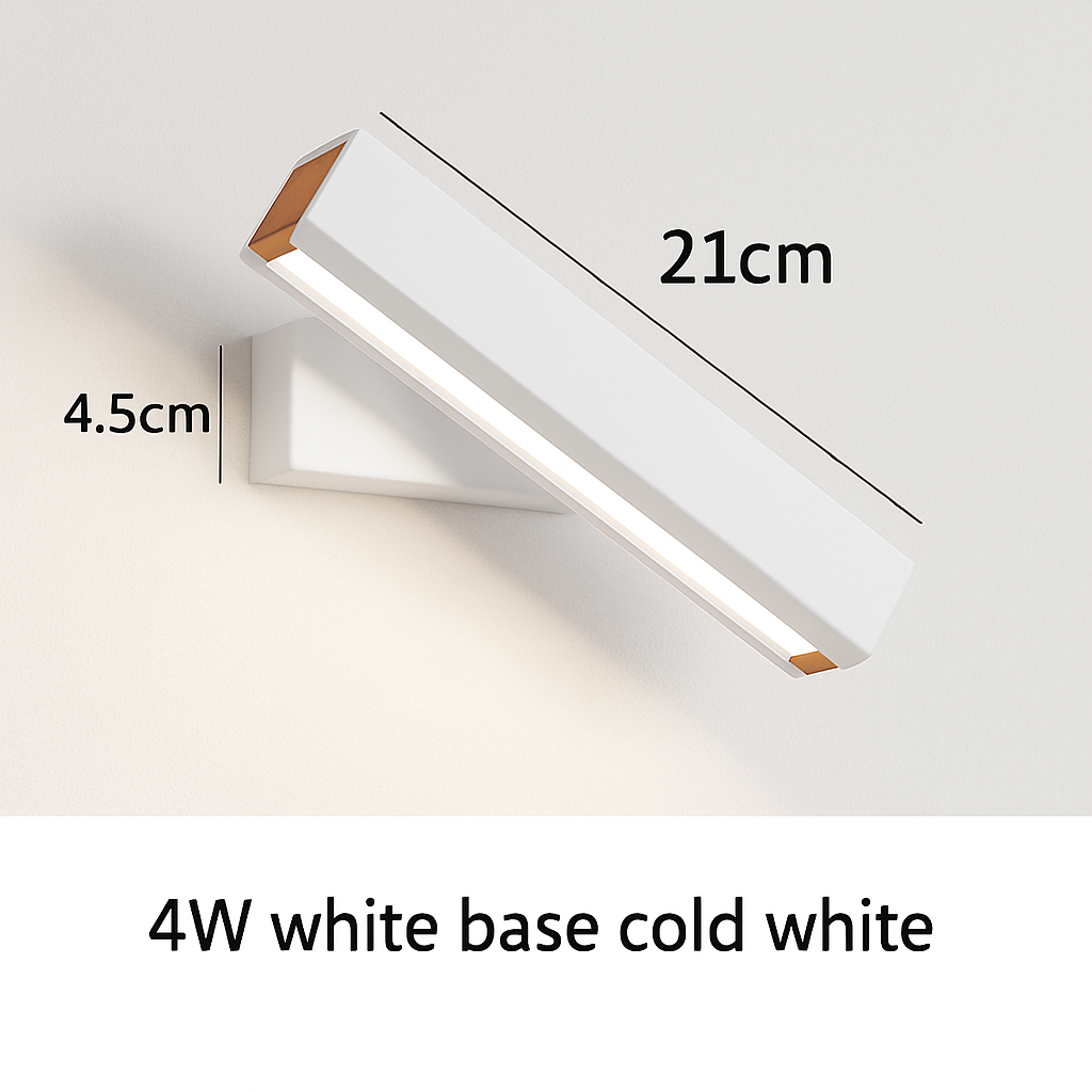 Applique murale rotative nordique en bois massif led réglable - vue 21 sur 22