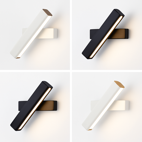 Applique murale rotative nordique en bois massif led réglable - vue 7 sur 22
