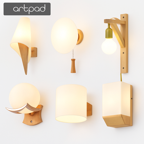 applique murale scandinave en bois et verre pour décoration intérieure - vue 2 sur 20