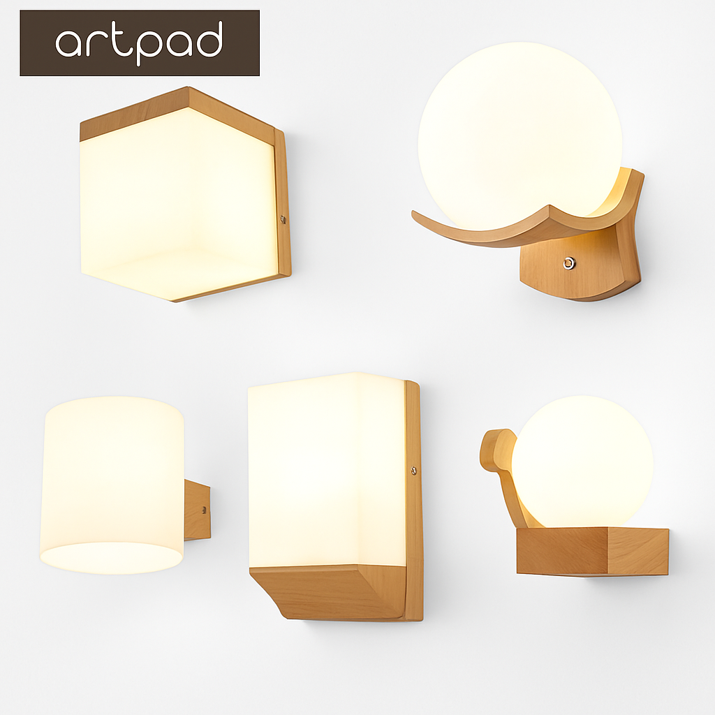 applique murale scandinave en bois et verre pour décoration intérieure - vue 3 sur 20