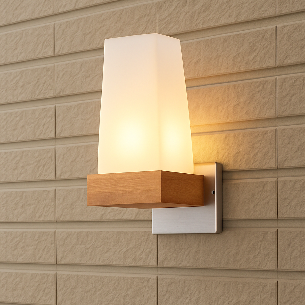 applique murale scandinave en bois et verre pour décoration intérieure - vue 4 sur 20